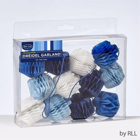 RITE LITE 6 ft. Honeycomb Dreidels Garland, Shades of Blue - 12 Piece BD-13177